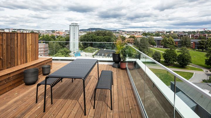 Funksjonsutvidelse med grønt tak og takterrasse